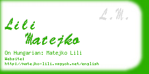 lili matejko business card